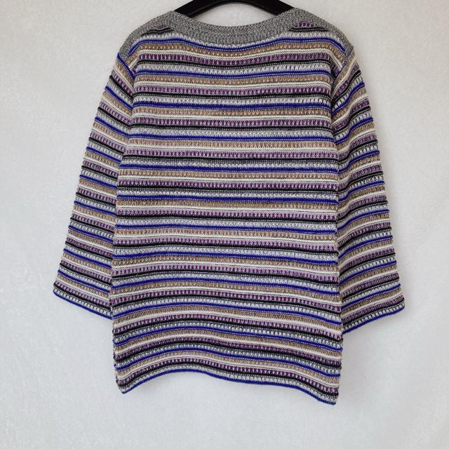 ウール100% カラフル ボーダー柄 ニット セーター プルオーバー 長袖 9号 N2m < 女性ファッション ウール100% カラフル ボーダー柄 ニット セーター プルオーバー 長袖 9号 N2m < 女性ファッションの