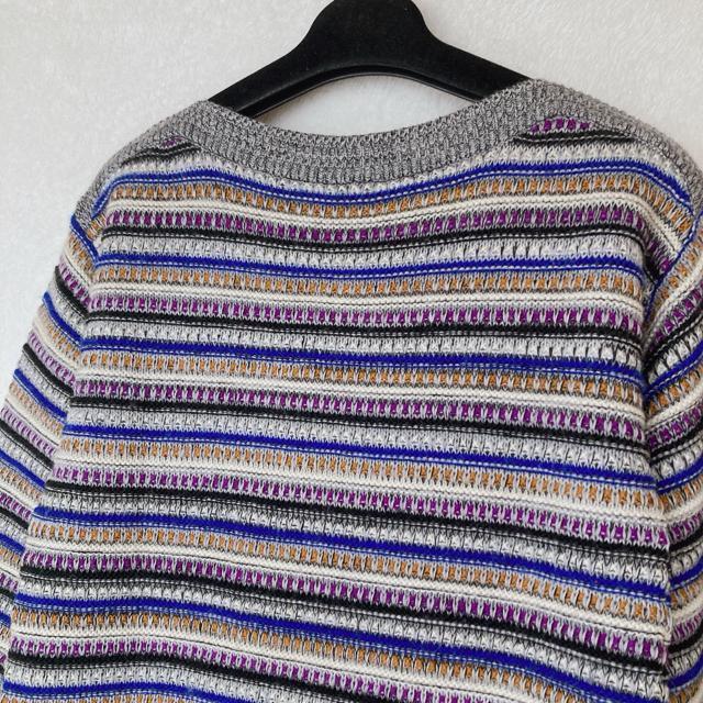 ウール100% カラフル ボーダー柄 ニット セーター プルオーバー 長袖 9号 N2m < 女性ファッション ウール100% カラフル ボーダー柄 ニット セーター プルオーバー 長袖 9号 N2m < 女性ファッションの