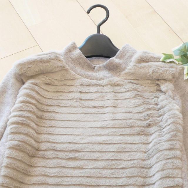 新品 9246 ML ファー 切替 ニット チュニック 秋 冬 ベージュ系 上質 フェイクファー サイドベルト ハイネック < 女性ファッション 新品 9246 ML ファー 切替 ニット チュニック 秋 冬 ベージュ系 上質 フェイクファー サイドベルト ハイネック < 女性ファッションの