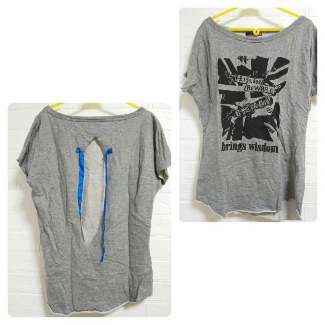 2点★背中空きROCK Tシャツ★紙タグ付き新品+試着のみ中古品 < 女性ファッション  2点★背中空きROCK Tシャツ★紙タグ付き新品+試着のみ中古品 < 女性ファッションの