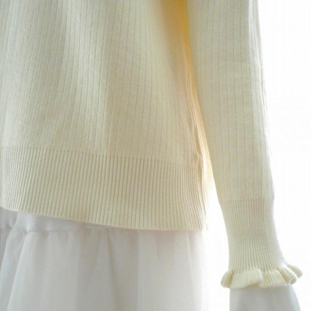 新品 9989 ML 裏シャギー フリル ハイネック ニット セーター 白アイボリー パール調モチーフ 秋 冬 レディース 上品 < 女性ファッション 新品 9989 ML 裏シャギー フリル ハイネック ニット セーター 白アイボリー パール調モチーフ 秋 冬 レディース 上品 < 女性ファッションの