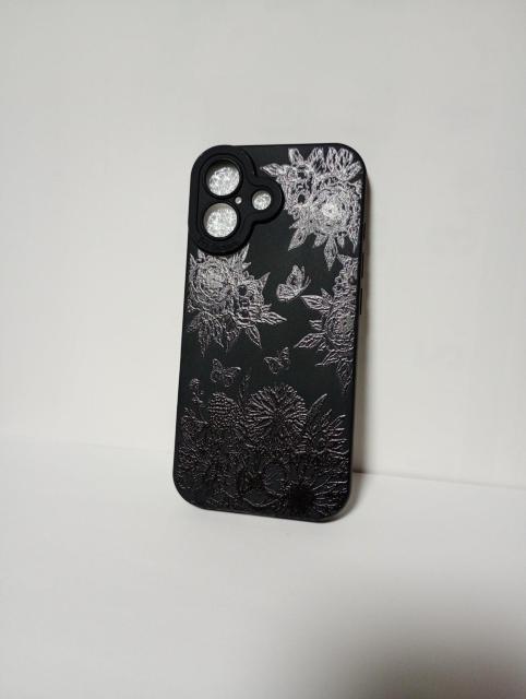 iPhone17ケース ブラック 花柄 蝶々iPhone17ケースです。 < 家電/AV iPhone17ケース ブラック 花柄 蝶々iPhone17ケースです。 < 家電/AVの