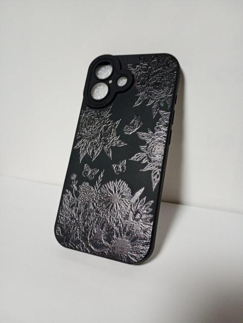 iPhone17ケース ブラック 花柄 蝶々iPhone17ケースです。 < 家電/AV iPhone17ケース ブラック 花柄 蝶々iPhone17ケースです。 < 家電/AVの