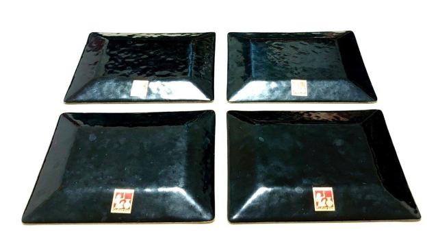 平林七宝焼 tutankaツタンカ 銀地 ピンク梅花文 角皿 お菓子皿4枚 < インテリア/ライフ 平林七宝焼 tutankaツタンカ 銀地 ピンク梅花文 角皿 お菓子皿4枚 < インテリア/ライフの