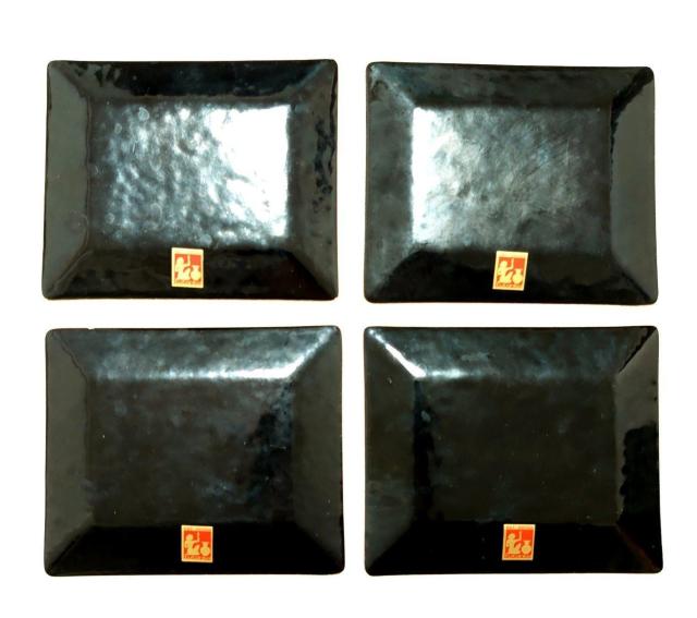 平林七宝焼 tutankaツタンカ 銀地 ピンク梅花文 角皿 お菓子皿4枚 < インテリア/ライフ 平林七宝焼 tutankaツタンカ 銀地 ピンク梅花文 角皿 お菓子皿4枚 < インテリア/ライフの