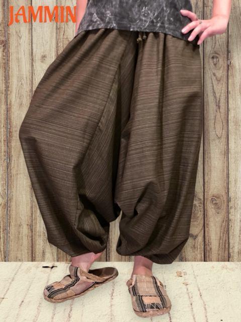 織り柄サルエルパンツ ブラウン アジアン エスニック ヒッピー 茶色 < 男性ファッション 織り柄サルエルパンツ ブラウン アジアン エスニック ヒッピー 茶色 < 男性ファッションの