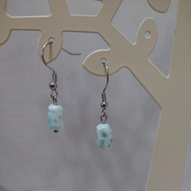 handmade 天然石ピアス ラリマー ステンレスフック < 女性アクセサリー/時計  handmade 天然石ピアス ラリマー ステンレスフック  < 女性アクセサリー/時計の