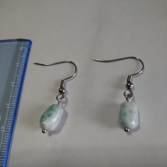 handmade 天然石ピアス ラリマー ステンレスフック < 女性アクセサリー/時計  handmade 天然石ピアス ラリマー ステンレスフック < 女性アクセサリー/時計の