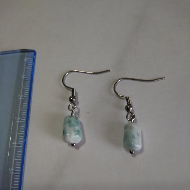 handmade 天然石ピアス ラリマー ステンレスフック < 女性アクセサリー/時計  handmade 天然石ピアス ラリマー ステンレスフック < 女性アクセサリー/時計の