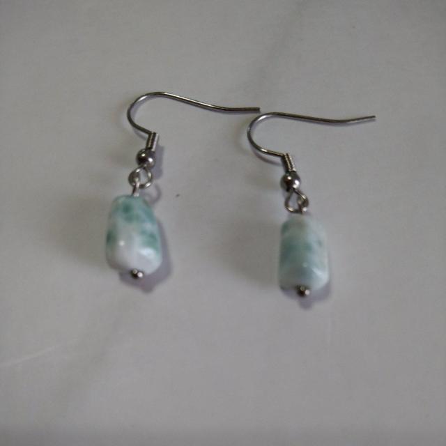 handmade 天然石ピアス ラリマー ステンレスフック < 女性アクセサリー/時計  handmade 天然石ピアス ラリマー ステンレスフック < 女性アクセサリー/時計の