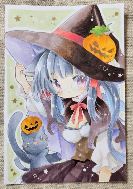 イラスト原画:ハロウィン黒猫魔女ちゃん < アニメ/コミック/キャラクター  イラスト原画:ハロウィン黒猫魔女ちゃん < アニメ/コミック/キャラクターの