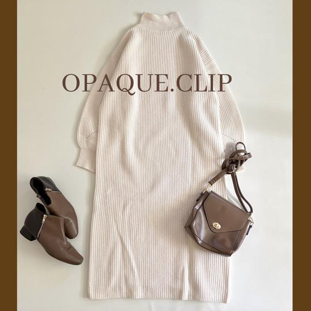 ◆美品◆オペークドットクリップ◆厚手リブニットロングワンピース◆アイボリー◆M < 女性ファッション ◆美品◆オペークドットクリップ◆厚手リブニットロングワンピース◆アイボリー◆M < 女性ファッションの