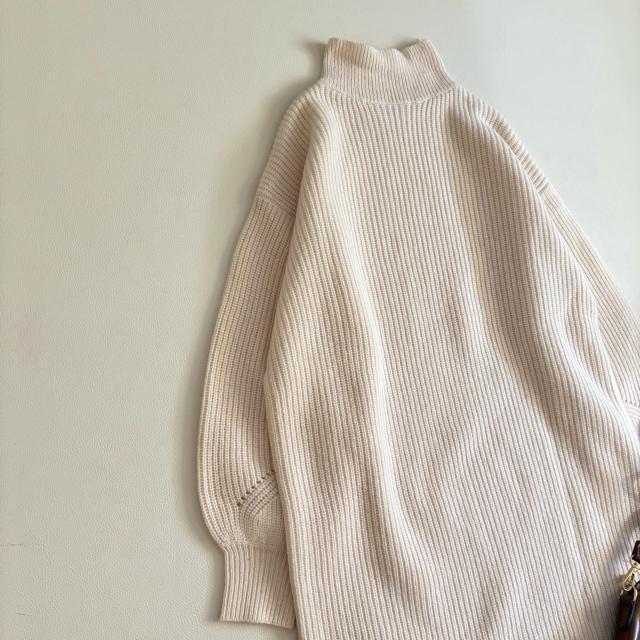 ◆美品◆オペークドットクリップ◆厚手リブニットロングワンピース◆アイボリー◆M < 女性ファッション ◆美品◆オペークドットクリップ◆厚手リブニットロングワンピース◆アイボリー◆M < 女性ファッションの