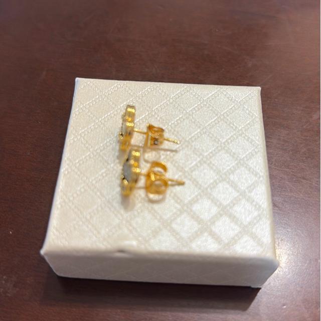 クローバー ピアス イヤリング ブラック ゴールドメッキ 10mm 四葉 < 女性ファッション クローバー ピアス イヤリング ブラック ゴールドメッキ 10mm 四葉 < 女性ファッションの