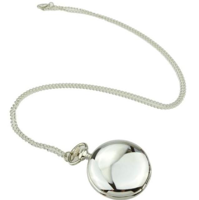 鏡面銀色 懐中時計 ネックレス エレガント ウォッチ ペンダント シンプル おしゃれ シルバー チェーン レトロ < 女性アクセサリー/時計  鏡面銀色 懐中時計 ネックレス エレガント ウォッチ ペンダント シンプル おしゃれ シルバー チェーン レトロ < 女性アクセサリー/時計の