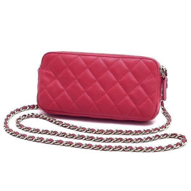 ◆ 本物 程度良 ◆ CHANEL シャネル チェーンウォレット マトラッセ キャビアスキン ローズ 保存袋 人気 A82527 < ブランド  ◆ 本物 程度良 ◆ CHANEL シャネル チェーンウォレット マトラッセ キャビアスキン ローズ 保存袋 人気 A82527 < ブランドの