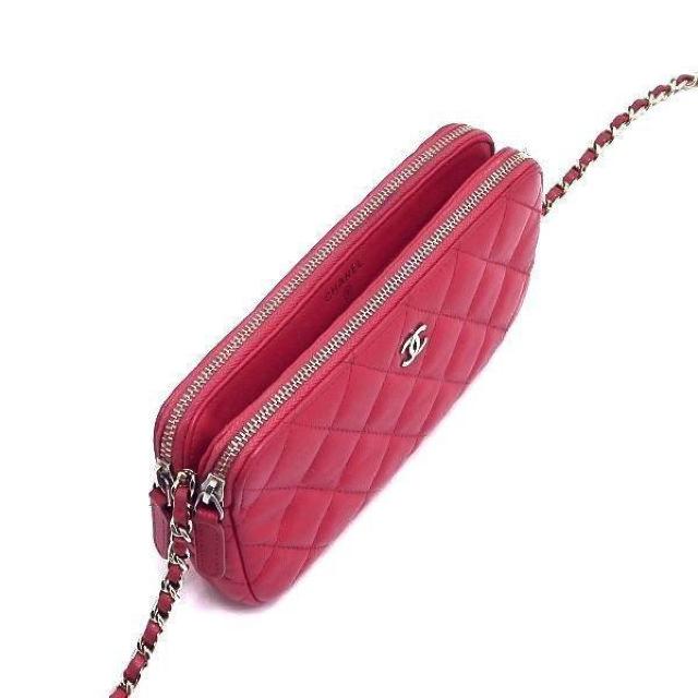 ◆ 本物 程度良 ◆ CHANEL シャネル チェーンウォレット マトラッセ キャビアスキン ローズ 保存袋 人気 A82527 < ブランド  ◆ 本物 程度良 ◆ CHANEL シャネル チェーンウォレット マトラッセ キャビアスキン ローズ 保存袋 人気 A82527 < ブランドの