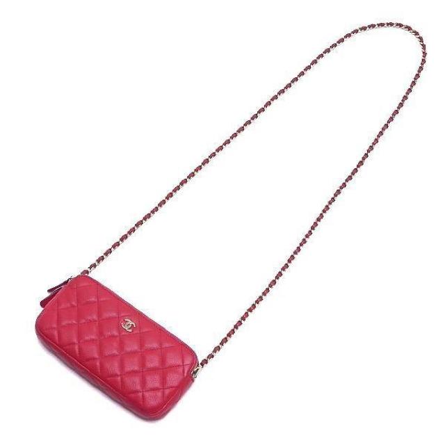 ◆ 本物 程度良 ◆ CHANEL シャネル チェーンウォレット マトラッセ キャビアスキン ローズ 保存袋 人気 A82527 < ブランド  ◆ 本物 程度良 ◆ CHANEL シャネル チェーンウォレット マトラッセ キャビアスキン ローズ 保存袋 人気 A82527 < ブランドの