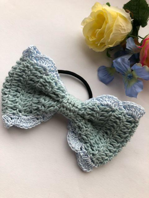 ハンドメイド ヘアゴム 大きめ リボン メゾンドフルール好き 青 < 女性ファッション  ハンドメイド ヘアゴム 大きめ リボン メゾンドフルール好き 青  < 女性ファッションの