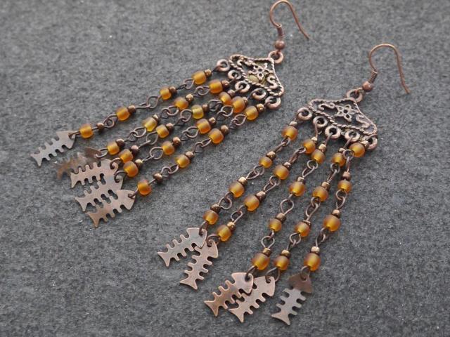 新品アンティーク調エスニックお魚フリンジピア < 女性アクセサリー/時計 新品アンティーク調エスニックお魚フリンジピア < 女性アクセサリー/時計の