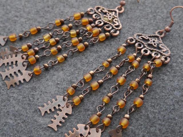 新品アンティーク調エスニックお魚フリンジピア < 女性アクセサリー/時計 新品アンティーク調エスニックお魚フリンジピア < 女性アクセサリー/時計の