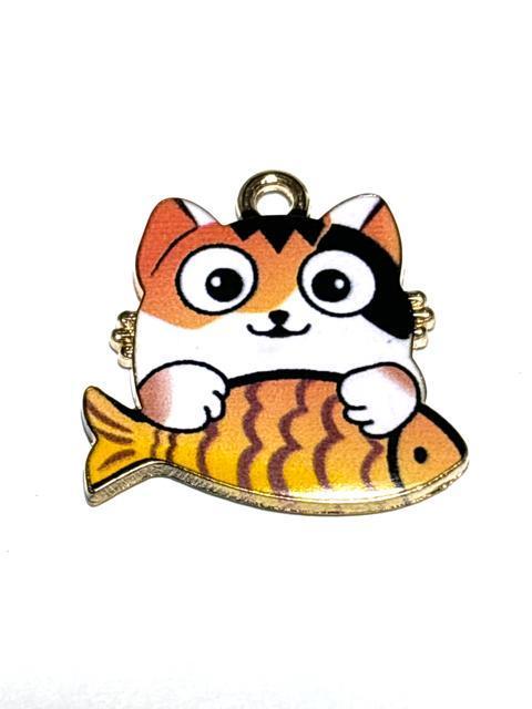 774 魚を持った猫ちゃん 1個 ねこ ネコ アクセサリーチャーム 金属パーツ < ペット/手芸/園芸 774 魚を持った猫ちゃん 1個 ねこ ネコ アクセサリーチャーム 金属パーツ < ペット/手芸/園芸の