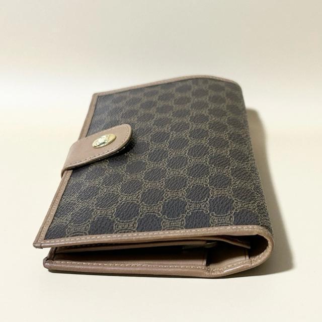 美品 CELINE マカダム 長財布 がま口 レザー ブラウン 財布 M06 < ブランド 美品 CELINE マカダム 長財布 がま口 レザー ブラウン 財布 M06 < ブランドの