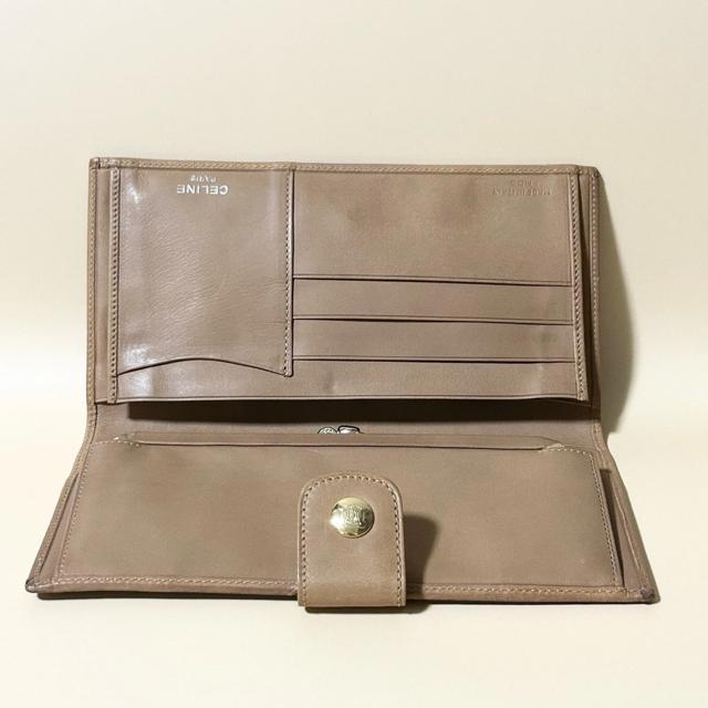美品 CELINE マカダム 長財布 がま口 レザー ブラウン 財布 M06 < ブランド 美品 CELINE マカダム 長財布 がま口 レザー ブラウン 財布 M06 < ブランドの