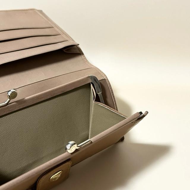 美品 CELINE マカダム 長財布 がま口 レザー ブラウン 財布 M06 < ブランド 美品 CELINE マカダム 長財布 がま口 レザー ブラウン 財布 M06 < ブランドの