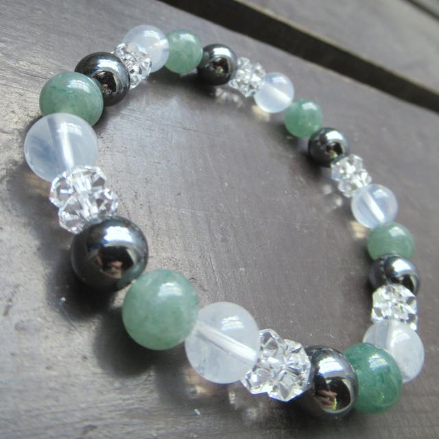 アベンチュリンxミルキークォーツxヘマタイトブレスレット < 男性アクセサリー/時計 アベンチュリンxミルキークォーツxヘマタイトブレスレット < 男性アクセサリー/時計の