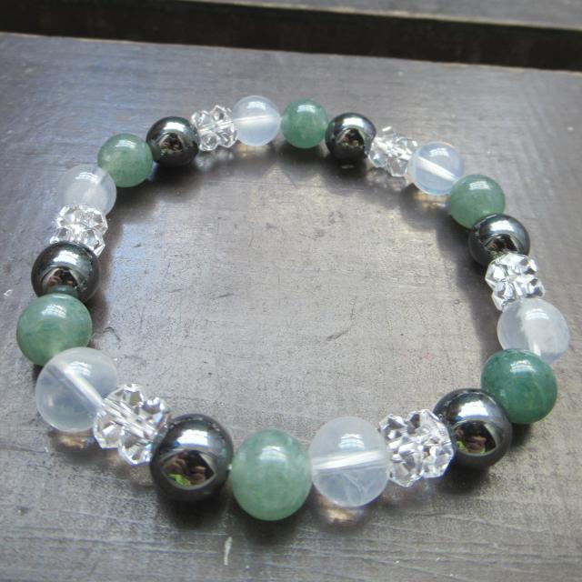 アベンチュリンxミルキークォーツxヘマタイトブレスレット < 男性アクセサリー/時計 アベンチュリンxミルキークォーツxヘマタイトブレスレット < 男性アクセサリー/時計の