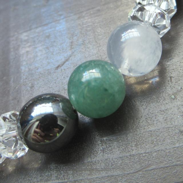 アベンチュリンxミルキークォーツxヘマタイトブレスレット < 男性アクセサリー/時計 アベンチュリンxミルキークォーツxヘマタイトブレスレット < 男性アクセサリー/時計の