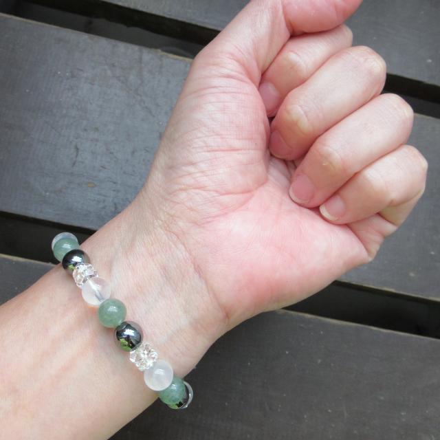 アベンチュリンxミルキークォーツxヘマタイトブレスレット < 男性アクセサリー/時計 アベンチュリンxミルキークォーツxヘマタイトブレスレット < 男性アクセサリー/時計の