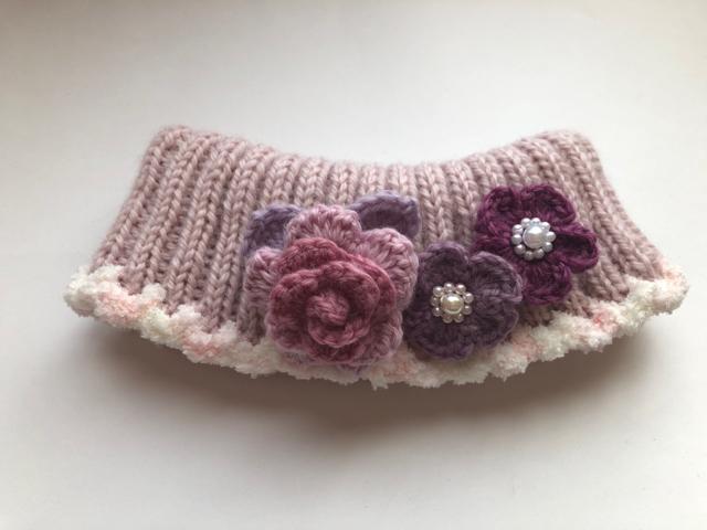 ハンドメイド ネックウォーマー グラデローズとおめかしお花♪ < 女性ファッション  ハンドメイド ネックウォーマー グラデローズとおめかしお花♪ < 女性ファッションの