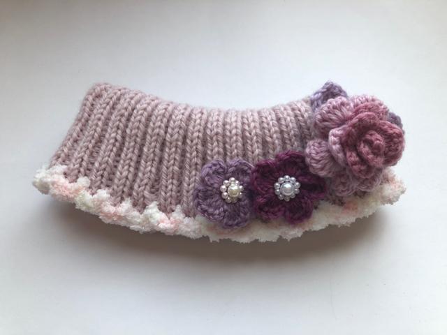 ハンドメイド ネックウォーマー グラデローズとおめかしお花♪ < 女性ファッション  ハンドメイド ネックウォーマー グラデローズとおめかしお花♪ < 女性ファッションの