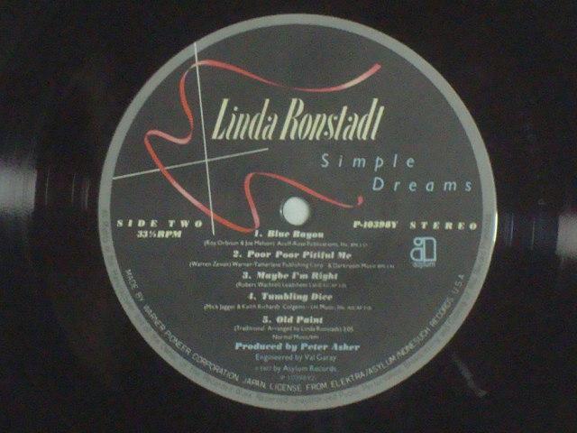 夢はひとつだけ(SIMPLE DREAMS) / リンダ・ロンシュタット(LINDA RONSTADT) 帯付LP < CD/DVD/ビデオ  夢はひとつだけ(SIMPLE DREAMS) / リンダ・ロンシュタット(LINDA RONSTADT) 帯付LP < CD/DVD/ビデオの