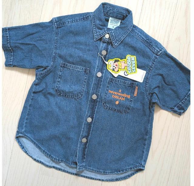 110★GU★ジーユー★STUDIO SEVEN★男女兼用デニムシャツ★新品★送料無料 < キッズ/ベビー  110★GU★ジーユー★STUDIO SEVEN★男女兼用デニムシャツ★新品★送料無料 < キッズ/ベビーの
