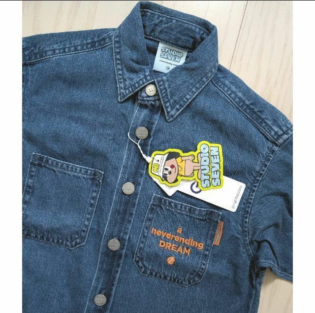 110★GU★ジーユー★STUDIO SEVEN★男女兼用デニムシャツ★新品★送料無料 < キッズ/ベビー  110★GU★ジーユー★STUDIO SEVEN★男女兼用デニムシャツ★新品★送料無料 < キッズ/ベビーの