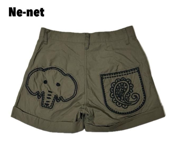 美品 Ne-net ネネット ショートパンツ 1 ゾウ ペイズリー 刺繍 < ブランド  美品 Ne-net ネネット ショートパンツ 1 ゾウ ペイズリー 刺繍  < ブランドの