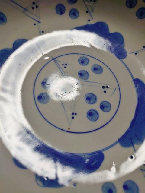 江戸時代? 有田焼 染付輪花 直径24cm 大鉢 盛鉢 < インテリア/ライフ 江戸時代? 有田焼 染付輪花 直径24cm 大鉢 盛鉢 < インテリア/ライフの