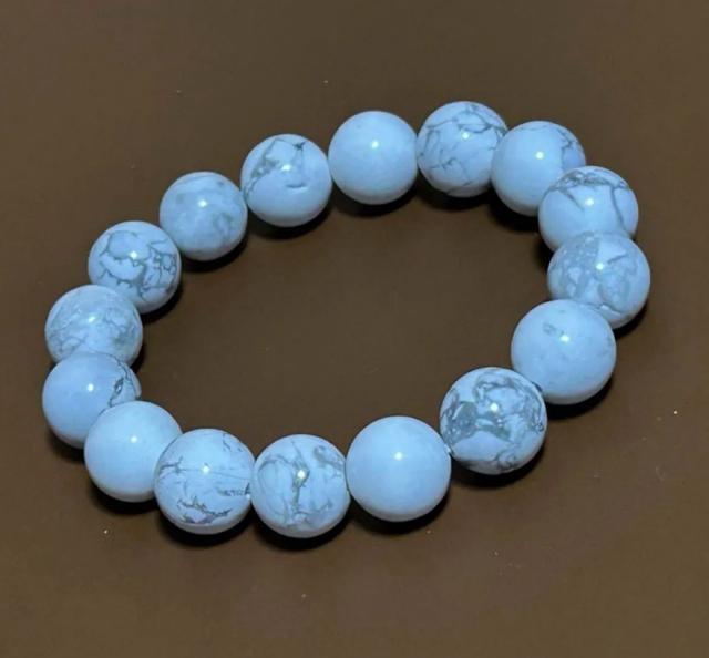 ホワイトハウライト 12mm玉 内径約16cm 天然石 ブレスレット < 男性アクセサリー/時計 ホワイトハウライト 12mm玉 内径約16cm 天然石 ブレスレット < 男性アクセサリー/時計の