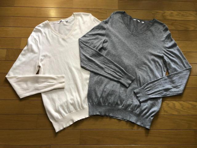 ■UNIQLO(ユニクロ)■綿・カシミア混Vネックニット♪2枚セット < ブランド ■UNIQLO(ユニクロ)■綿・カシミア混Vネックニット♪2枚セット < ブランドの