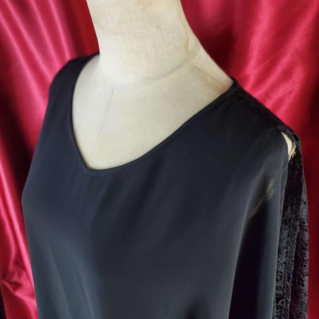 込み★一見シンプル・・前後違うレースマント付き!カットソー★38★ < 女性ファッション  込み★一見シンプル・・前後違うレースマント付き!カットソー★38★ < 女性ファッションの