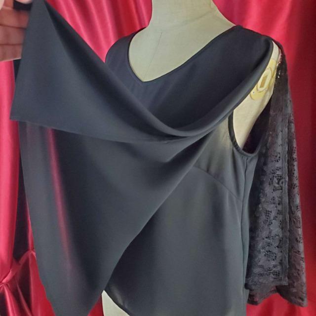 込み★一見シンプル・・前後違うレースマント付き!カットソー★38★ < 女性ファッション  込み★一見シンプル・・前後違うレースマント付き!カットソー★38★ < 女性ファッションの