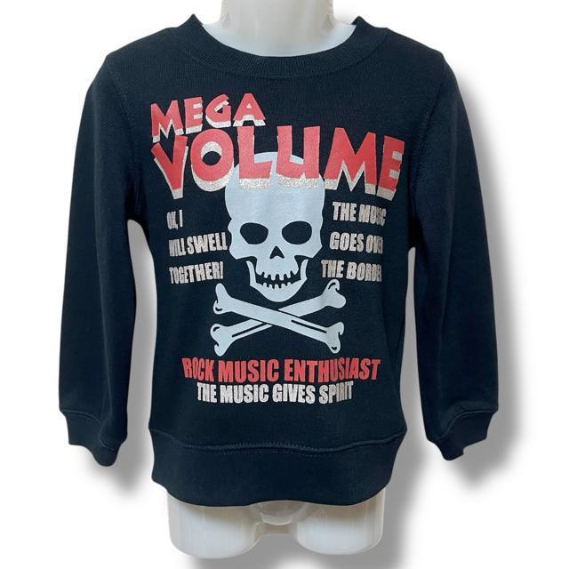 【100】ラメロゴ&クロスボーンスカルプリントトレーナー☆スウェット < キッズ/ベビー 【100】ラメロゴ&クロスボーンスカルプリントトレーナー☆スウェット < キッズ/ベビーの