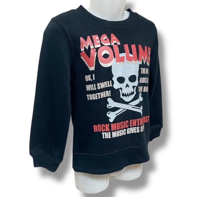 【100】ラメロゴ&クロスボーンスカルプリントトレーナー☆スウェット < キッズ/ベビー 【100】ラメロゴ&クロスボーンスカルプリントトレーナー☆スウェット < キッズ/ベビーの