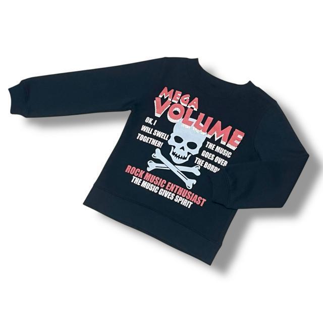 【100】ラメロゴ&クロスボーンスカルプリントトレーナー☆スウェット < キッズ/ベビー 【100】ラメロゴ&クロスボーンスカルプリントトレーナー☆スウェット < キッズ/ベビーの