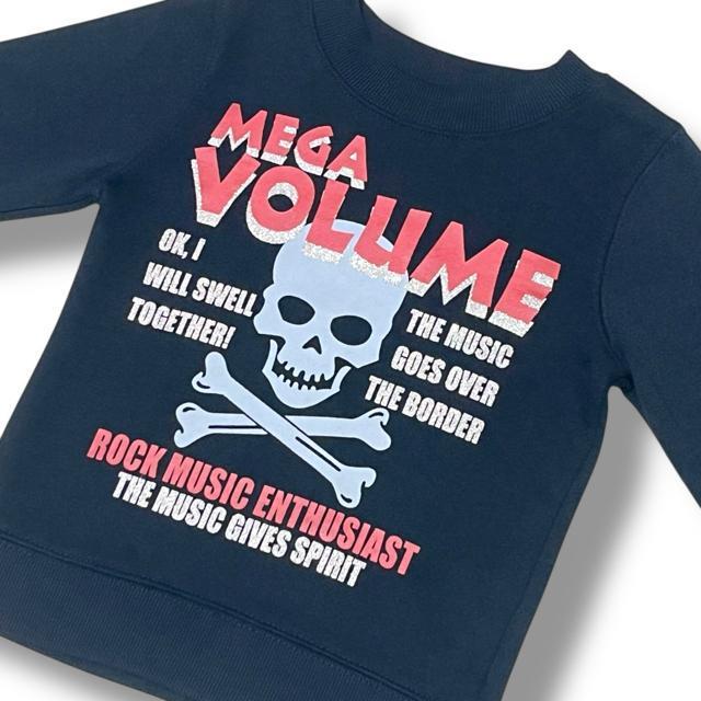 【100】ラメロゴ&クロスボーンスカルプリントトレーナー☆スウェット < キッズ/ベビー 【100】ラメロゴ&クロスボーンスカルプリントトレーナー☆スウェット < キッズ/ベビーの