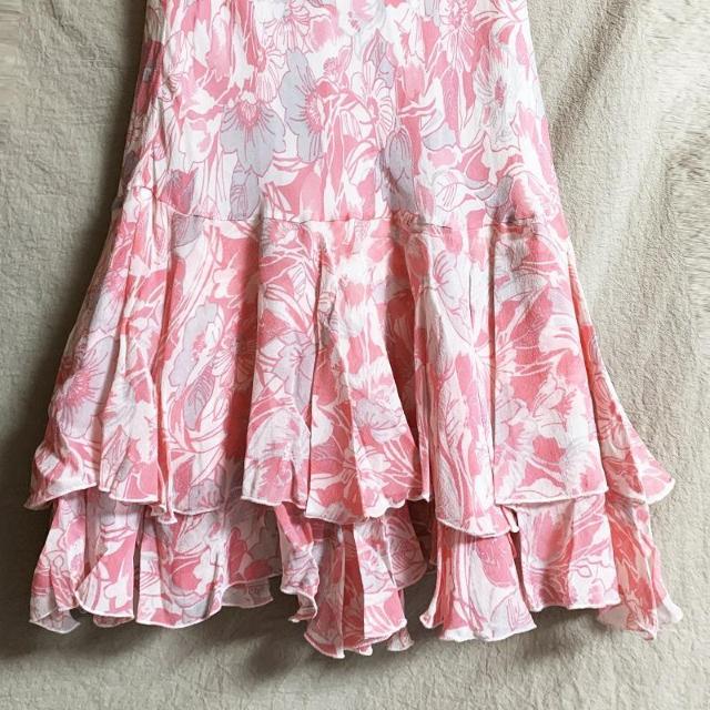 新品 an’geアンジェ シルク 絹 フラワー花柄 フレアスカート ピンク 1 < 女性ファッション 新品 an’geアンジェ シルク 絹 フラワー花柄 フレアスカート ピンク 1 < 女性ファッションの