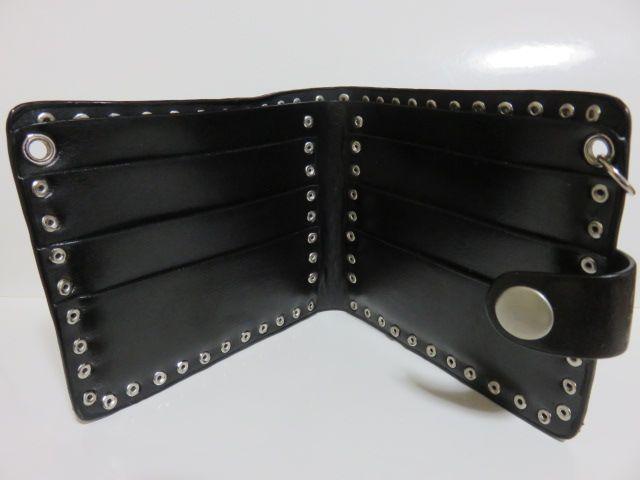 《New》クロス型押し(B)&クロス@★本革・スタッズ*ウォレット財布/ブラック<箱付> < 男性ファッション  《New》クロス型押し(B)&クロス@★本革・スタッズ*ウォレット財布/ブラック<箱付> < 男性ファッションの